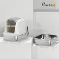 XL Stainless Steel Cat Litter Box with Lid for Big Cats Enclosed Cat Litter