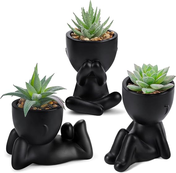 Artificial Greenery Plants In Black Pots Faux For Bathroom Living Room - Image 3