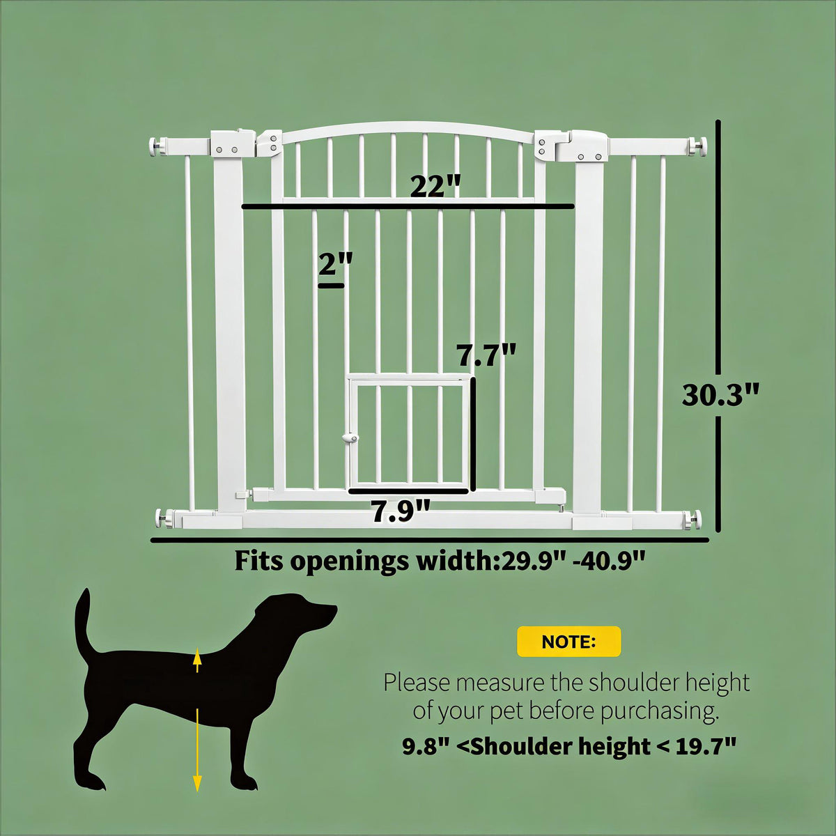 Pet Gate Extra Wide Walk Through Dog Cat Door