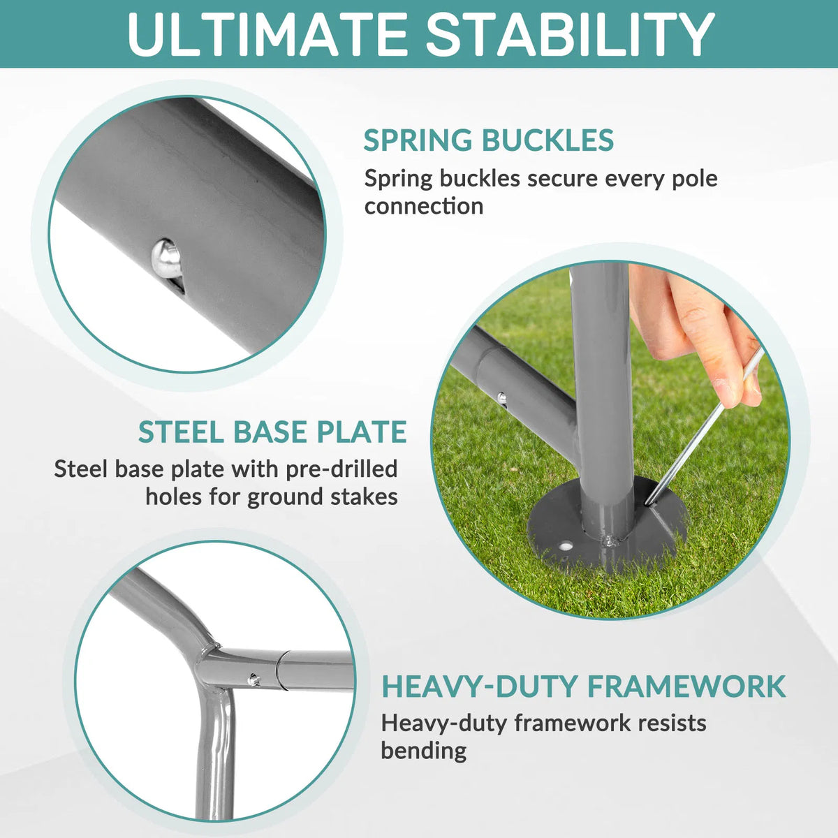 8x12ft heavy duty portable outdoor storage shelter shed with roll up zipper door - angle 6 detail