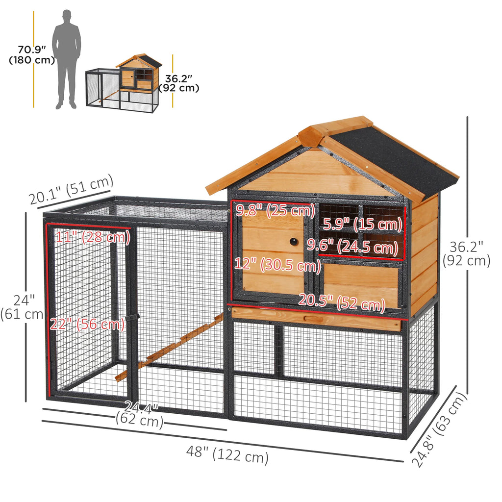 Wood Metal Large Rabbit Hutch Bunny Cage Pet House Small Animal Habitat with - Image 5
