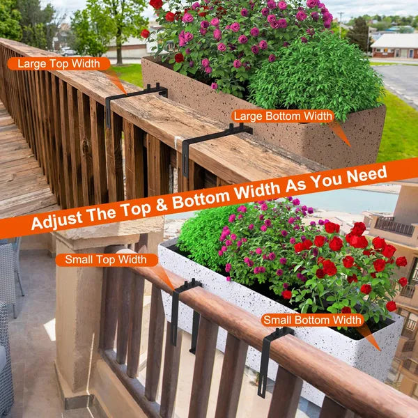 Adjustable Heavy Duty Iron Planter Bracket 6.1 11.6' Extendable Tray & - Image 4