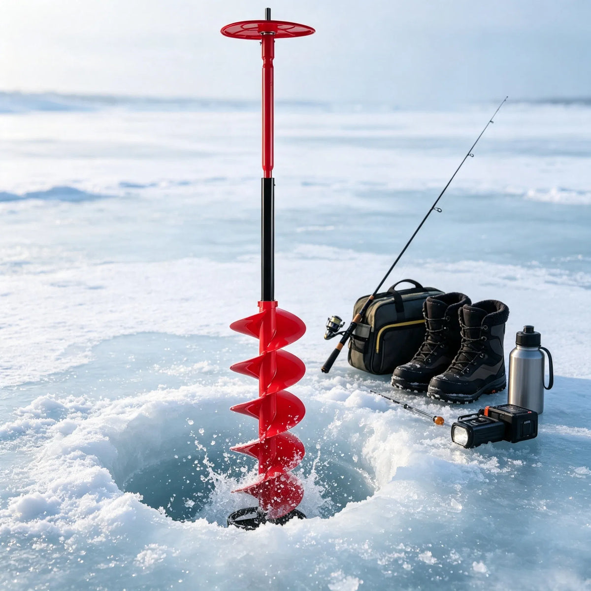 Nylon Ice Auger Drill Bit with Extension Rod & Drill Adapter for Ice Fishing - Image 4