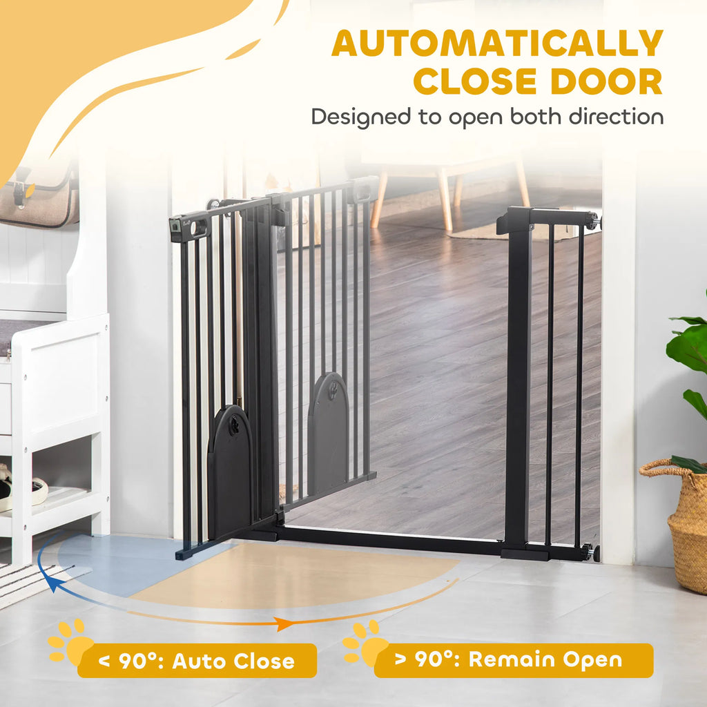 30" 41" Extra Wide Pet Gate Barrier with Small Door 30"H Dog Gate with Safety - Image 4