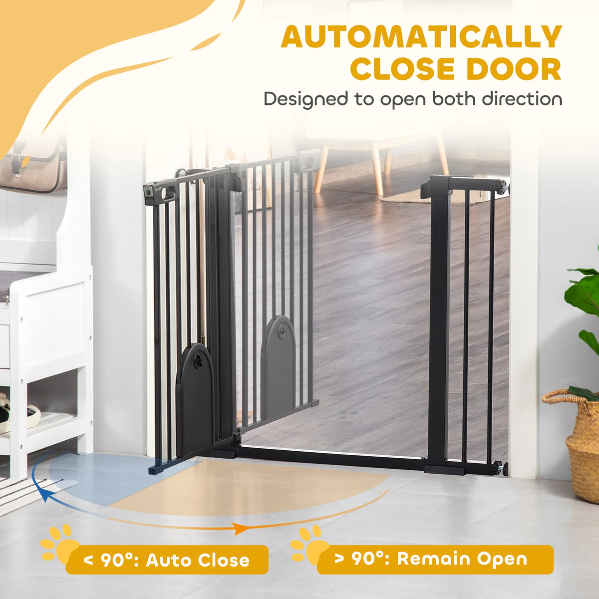 30" 41" Extra Wide Pet Gate Barrier with Small Door 30"H Dog Gate with Safety - Image 4
