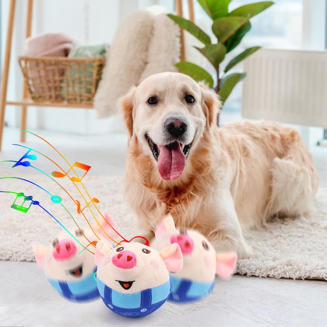 Interactive Dog Toys Pig Jumping Squeaky Dog Toys With Recording And Music - Image 2