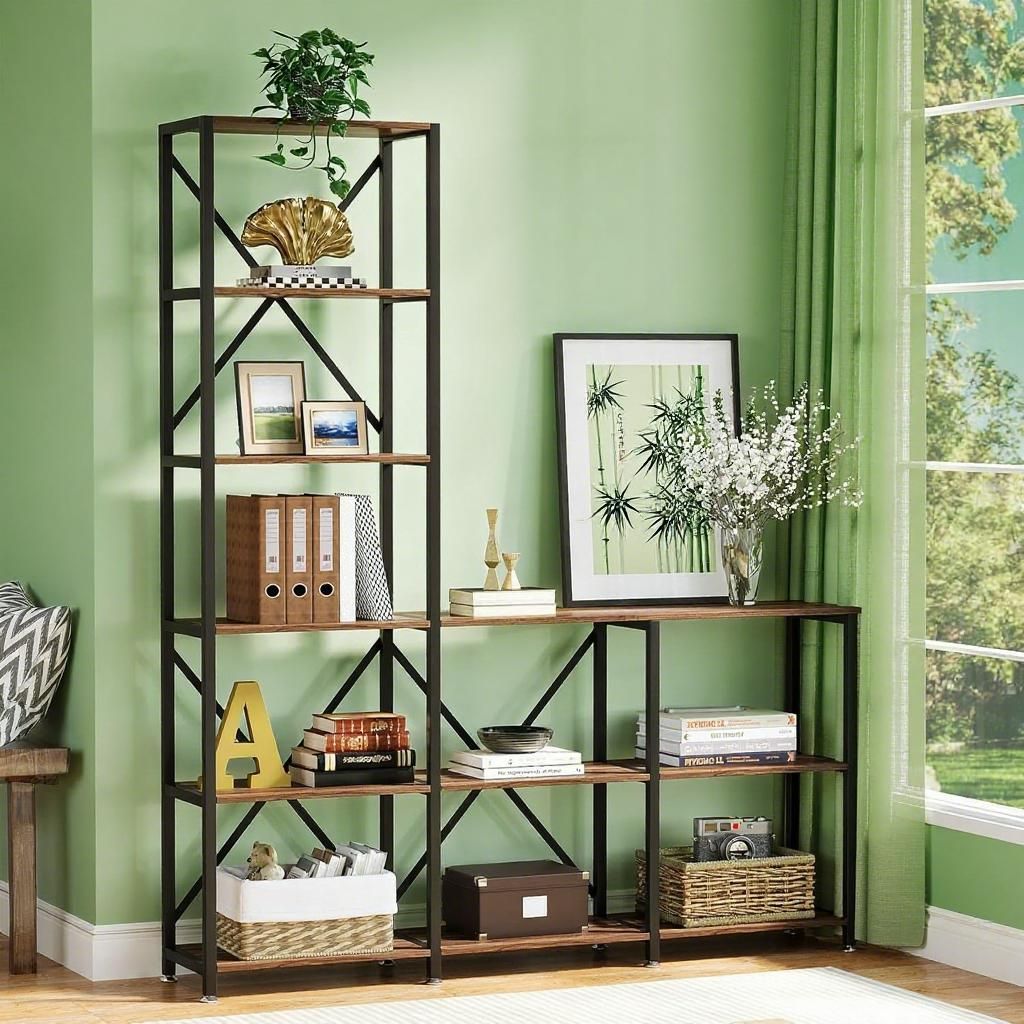 5-Tier L-Shaped Multifunctional Bookshelf
