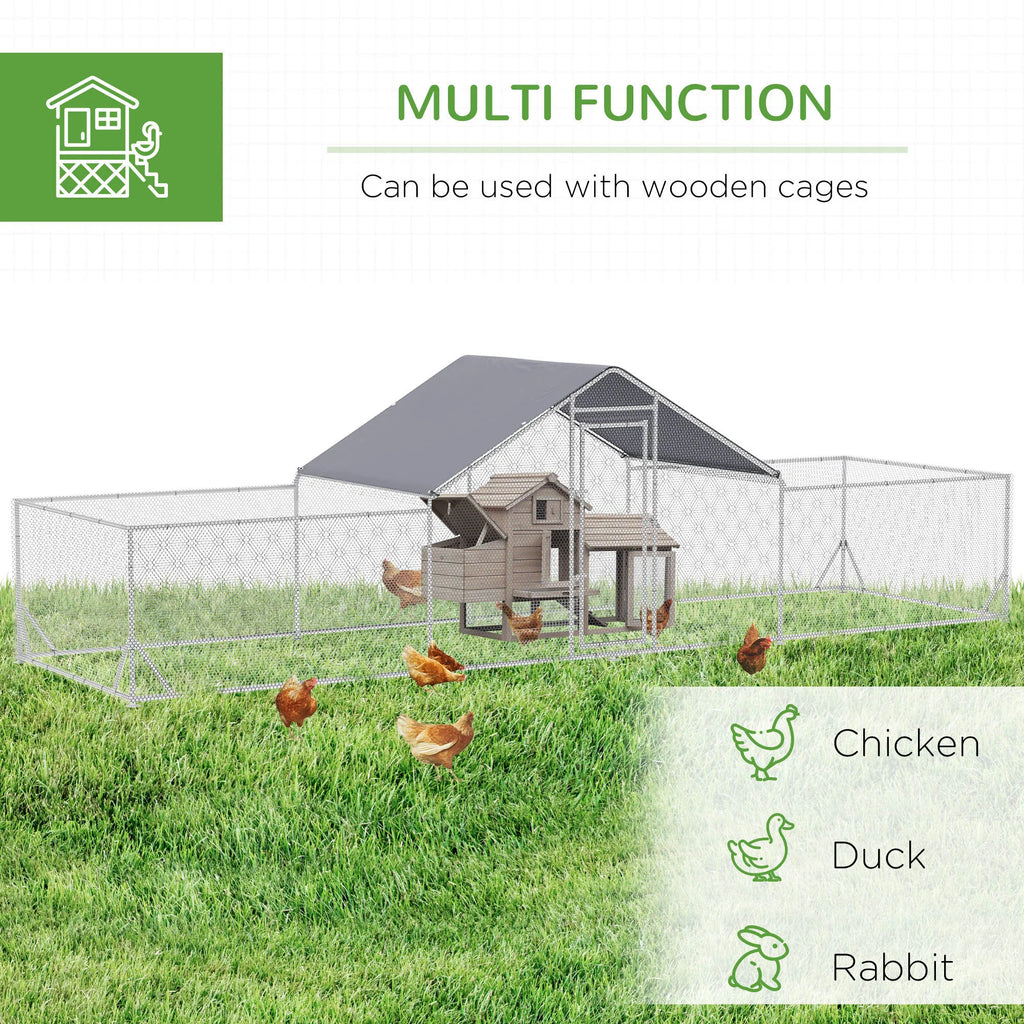Chicken Run 23' x 6.6' Metal Chicken Coop with Waterproof and Anti UV Cover - Image 2