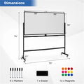 360° Rotating Double Sided Magnetic Whiteboard 182.88×91.44cm Writing Surface