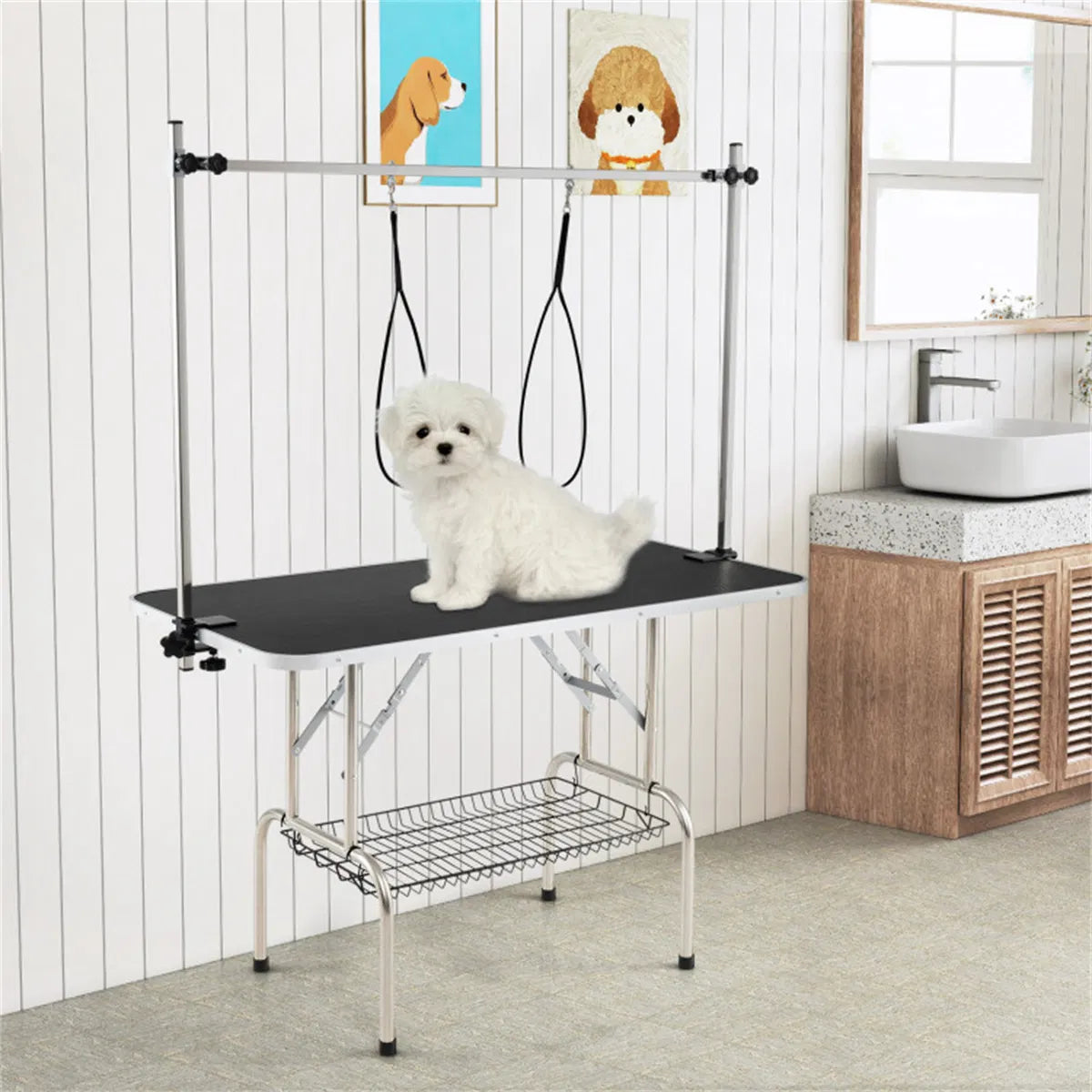 Foldable Pet Grooming Table with Adjustable H shaped Arms 330 LBS Capacity for - Image 4