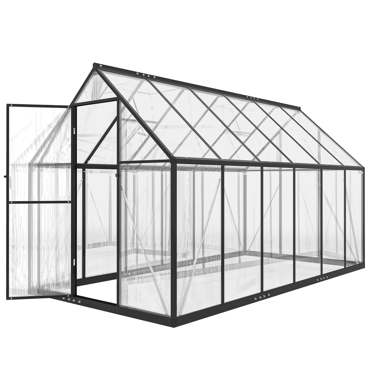 6x10ft walk in polycarbonate greenhouse product angle 9