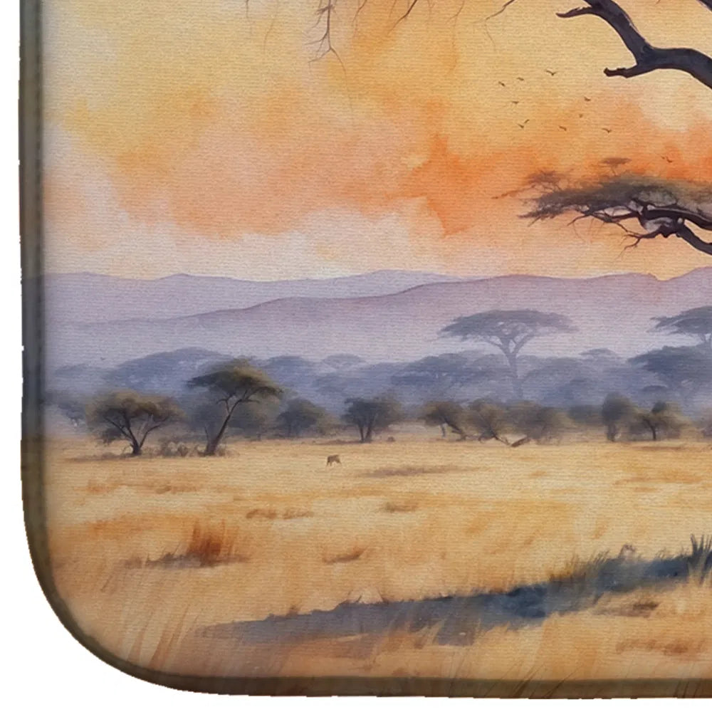 Elephants Savanna Sunrise Dish Drying Mat Absorbent Dish Drying Mat Pad for - Image 3