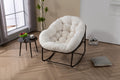 Outdoor Rattan Rocking Chair Padded Cushion Rocker Recliner For Front Porch