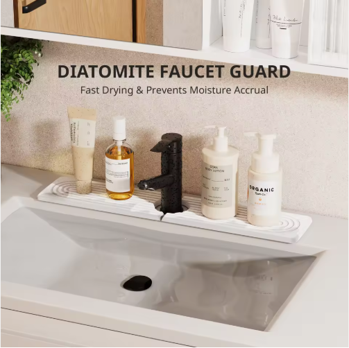 Diatomaceous Earth Sink Tray Stone Home Sink Caddy Kitchen Instant Dry Sink Organizer