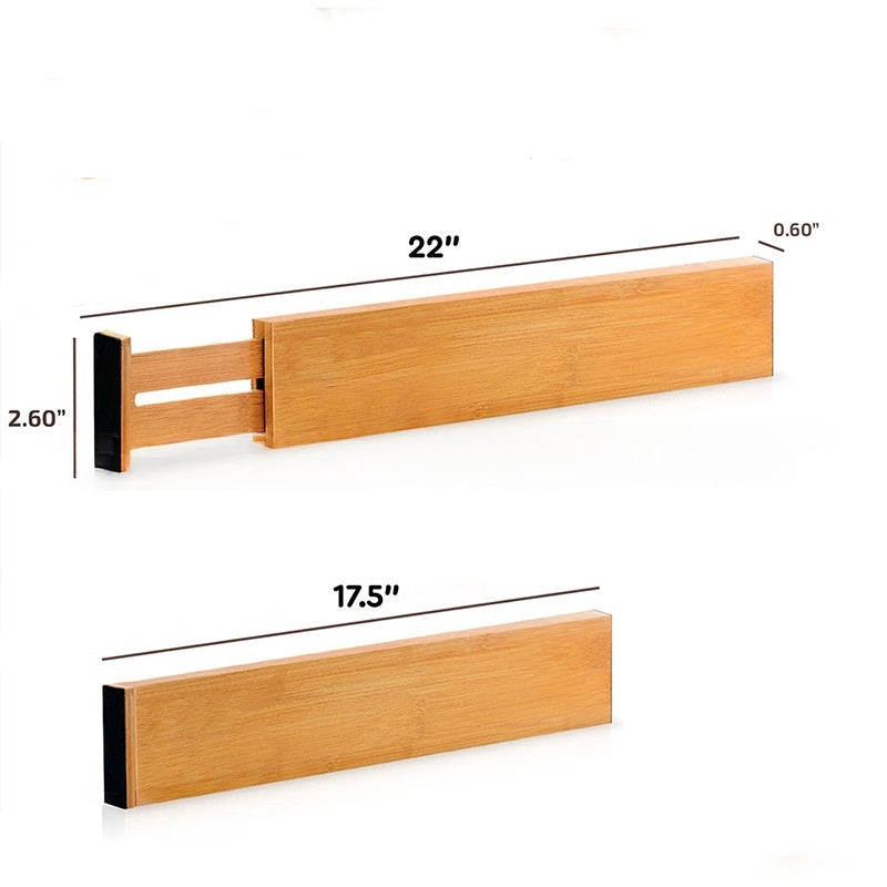 bamboo and wood kitchen drawer divider