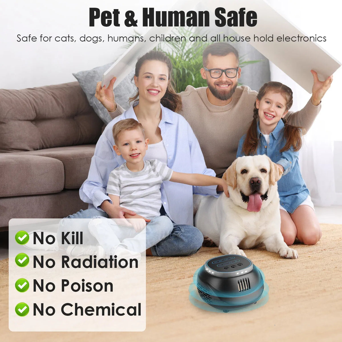 Ultrasonic Pest Chaser 4KHz to 65KHz 4 Modes Strobe Light Covers 861 - Image 3
