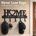 Black Metal Wall Mounted Key Holder With Hooks Decorative Entryway Organizer
