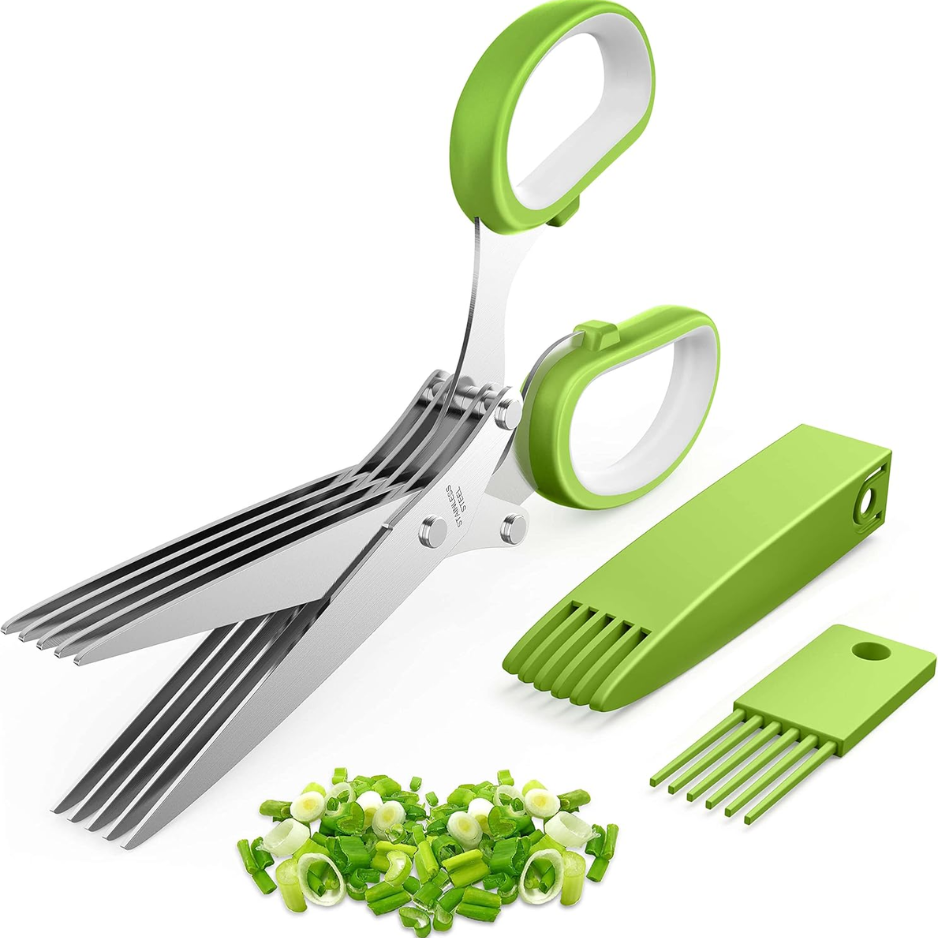 2026 Upgraded Stainless Steel Herb Scissors Multi Blade Herb Shears & Cutter