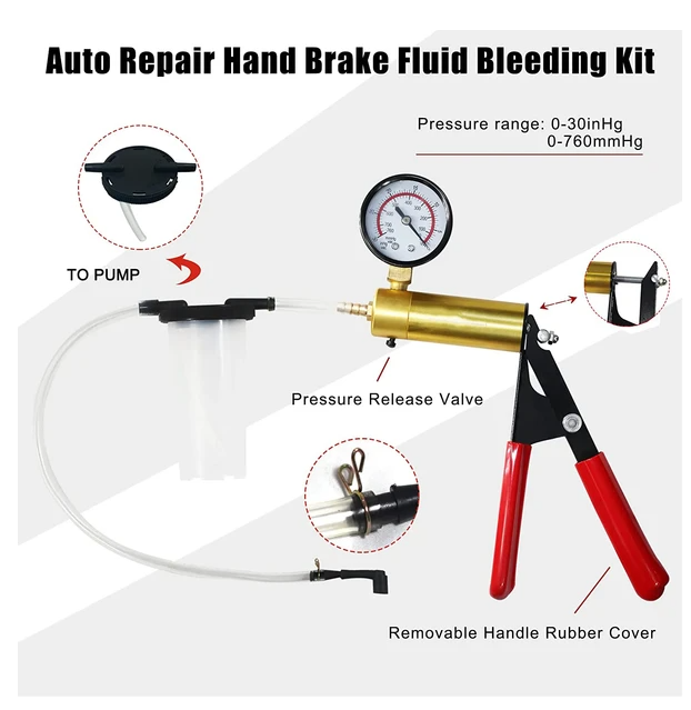 Hand Held Vacuum Pressure Tester Set Brake Fluid Bleeder Bleeding Kit Box - Image 4