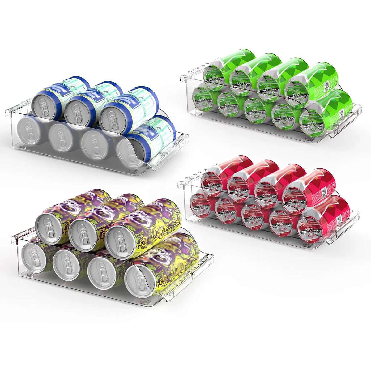 4Pcs Soda Can Organizers for Refrigerator Width Adjustable Clear Drink - Image 5