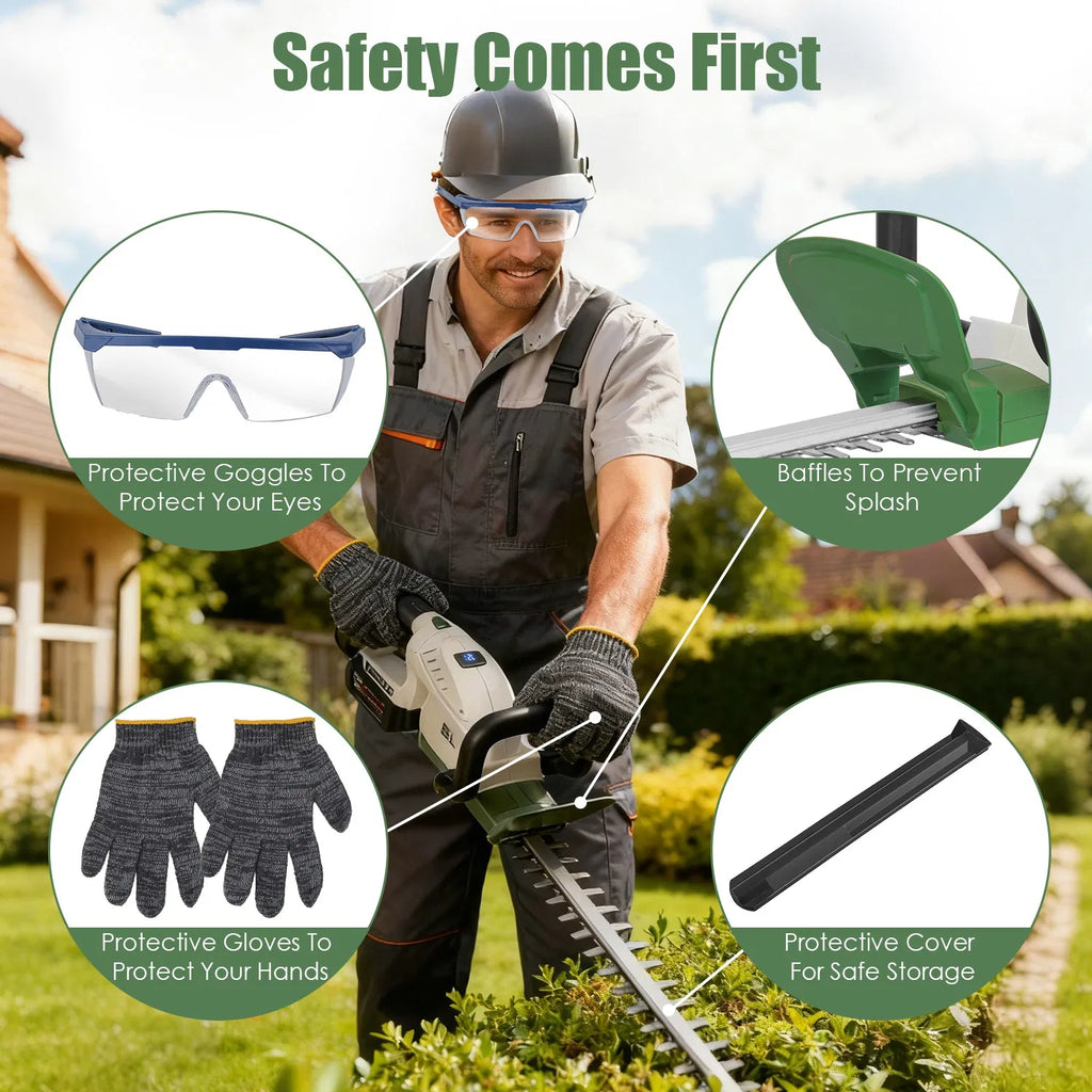 Professional Cordless Hedge Trimmer ±90° Adjustable Handle & 0.6 Inch Cutting - Image 3