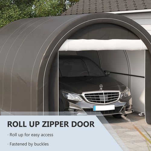 10 x 16 Carport Heavy Duty Portable Garage Storage Tent with Large Zippered - Image 2