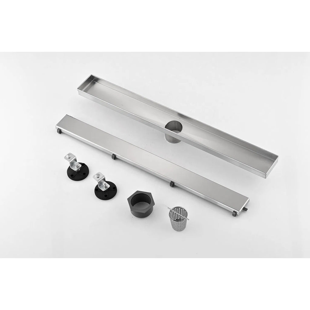 36 Inch Linear Shower Drain with 2 in 1 Flat & Tile Add Removable Cover 304 - Image 3