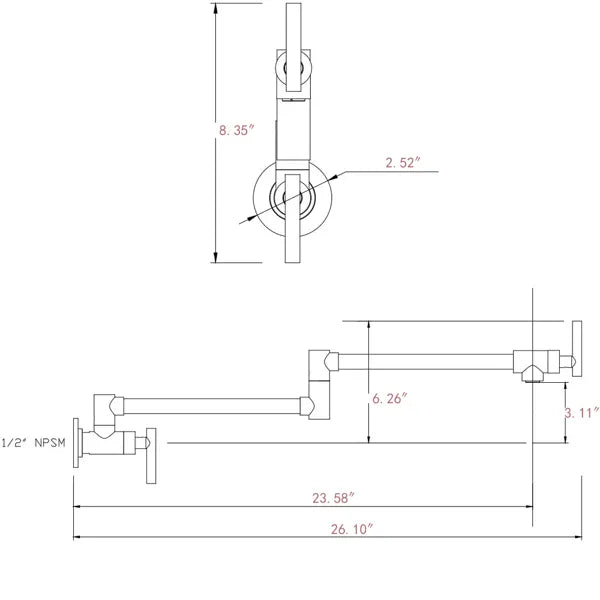 Folding faucet Pot Filler Faucet Wall Mount - Image 2