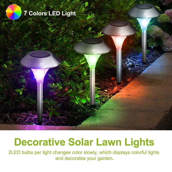 4packs solar garden lights outdoor packaging and components