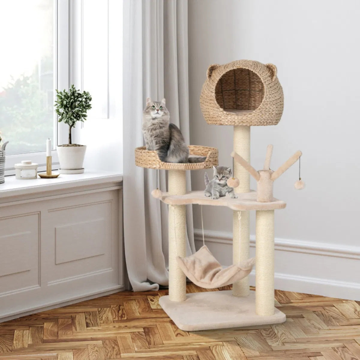 Five story cat tree with hammock - Image 5