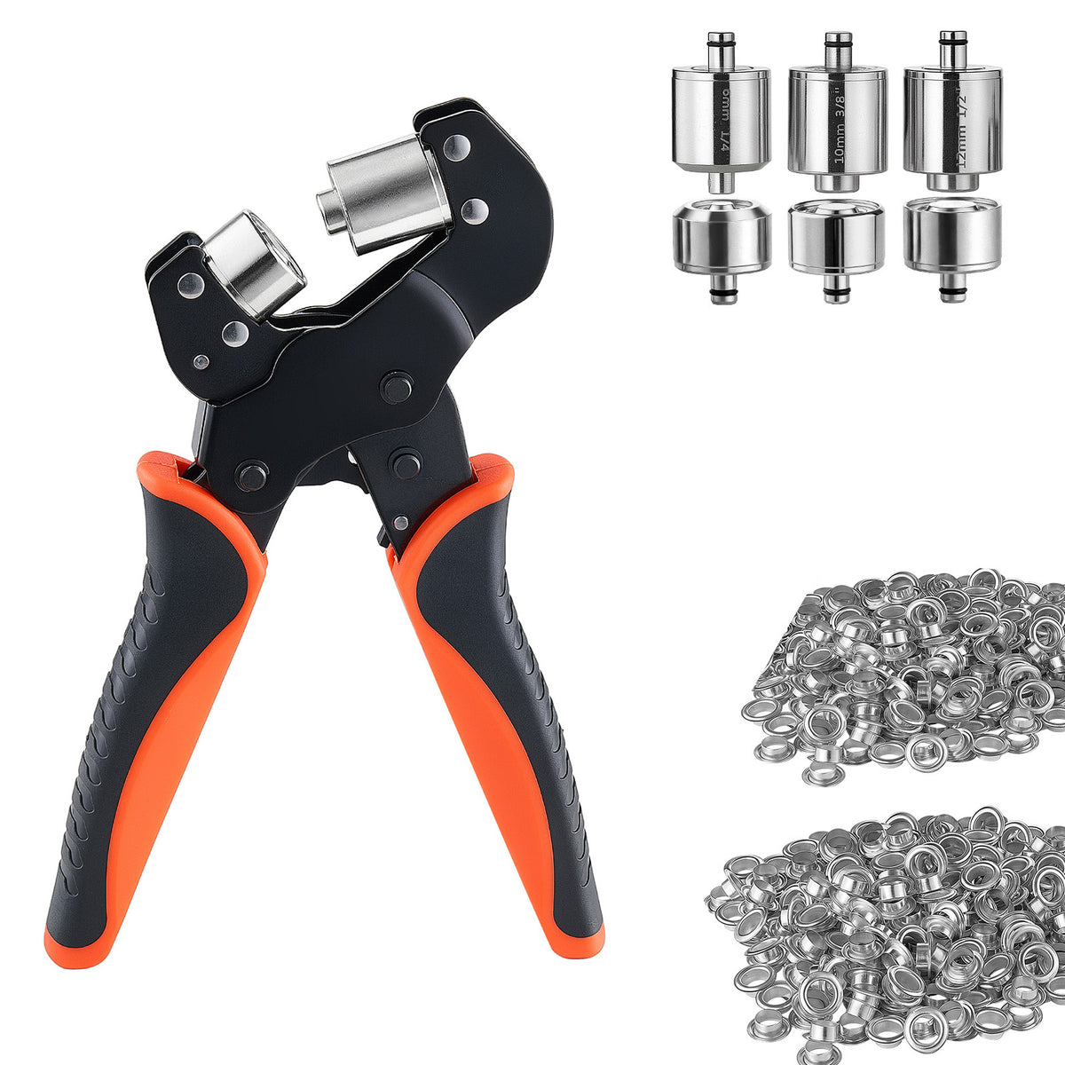 Grommet Tool Kit 1/4" 3/8" 1/2" 900 PCS Grommets Eyelet Tool Kit With Eyelets - Image 3