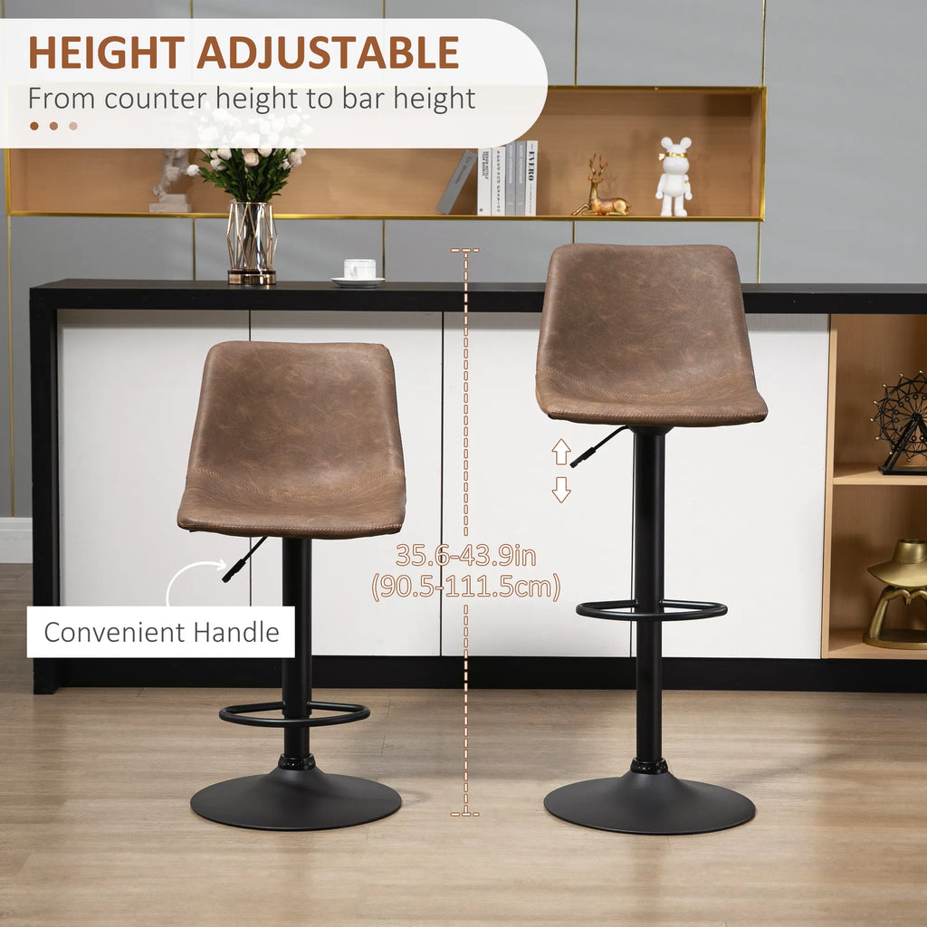 Adjustable Counter Height Bar Stools Set of 2 360° Swivel Kitchen Counter - Image 4