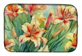 Utah Sego Lilies in Watercolor Dish Drying Mat Absorbent Dish Drying Mat Pad