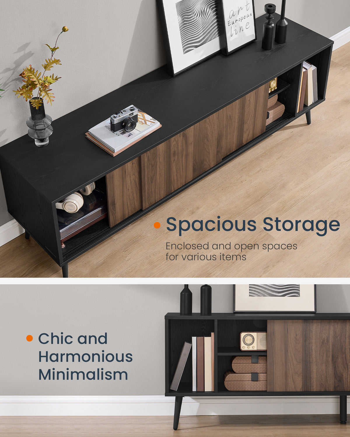 SONGMICS HOME Superfast Toolless Assembly TV Stand For TVs Up To 72 Inches - Image 2