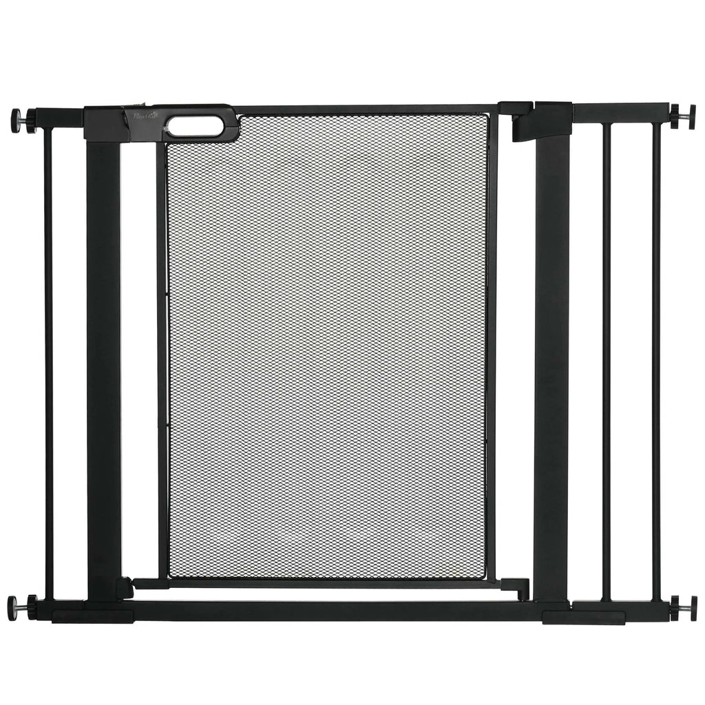 29.5" 40.6" Metal Pet Gate Dog Gate with Auto Closing Door Double Locking - Image 3