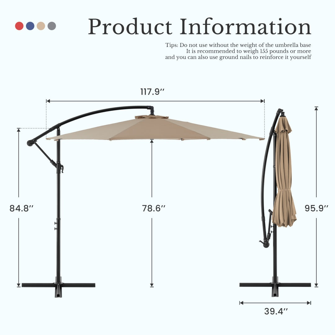 8ft offset patio umbrella hanging in use lifestyle