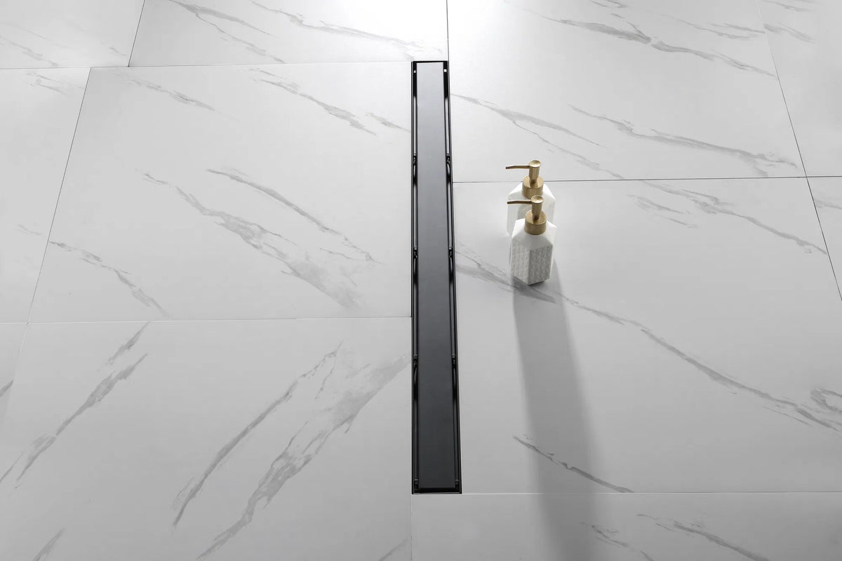 36 Inch Linear Shower Drain with 2 in 1 Flat & Tile Add Removable Cover 304 - Image 4
