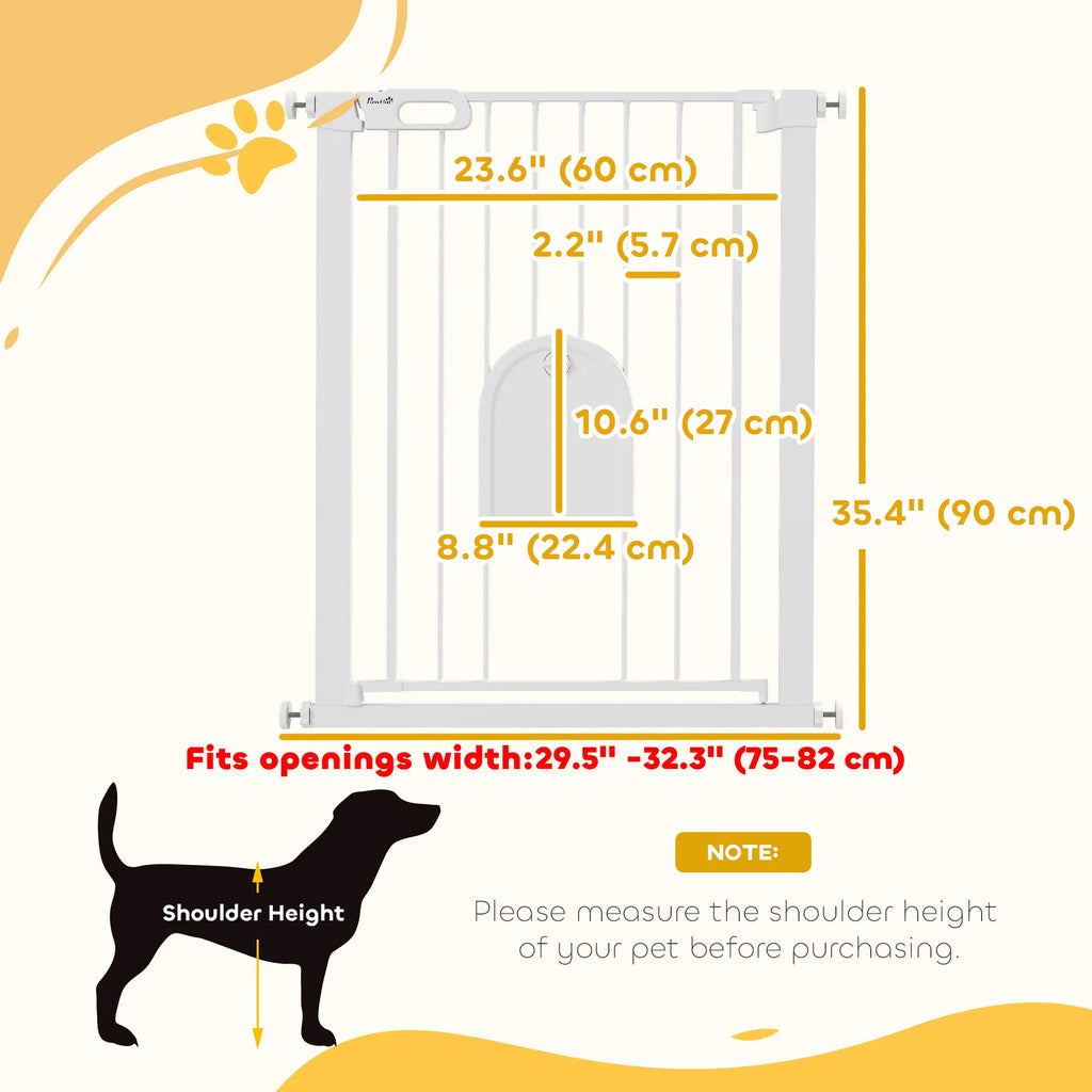 30" 32" Extra Wide Pet Gate Barrier with Small Door 35"H Dog Gate with Safety - Image 5