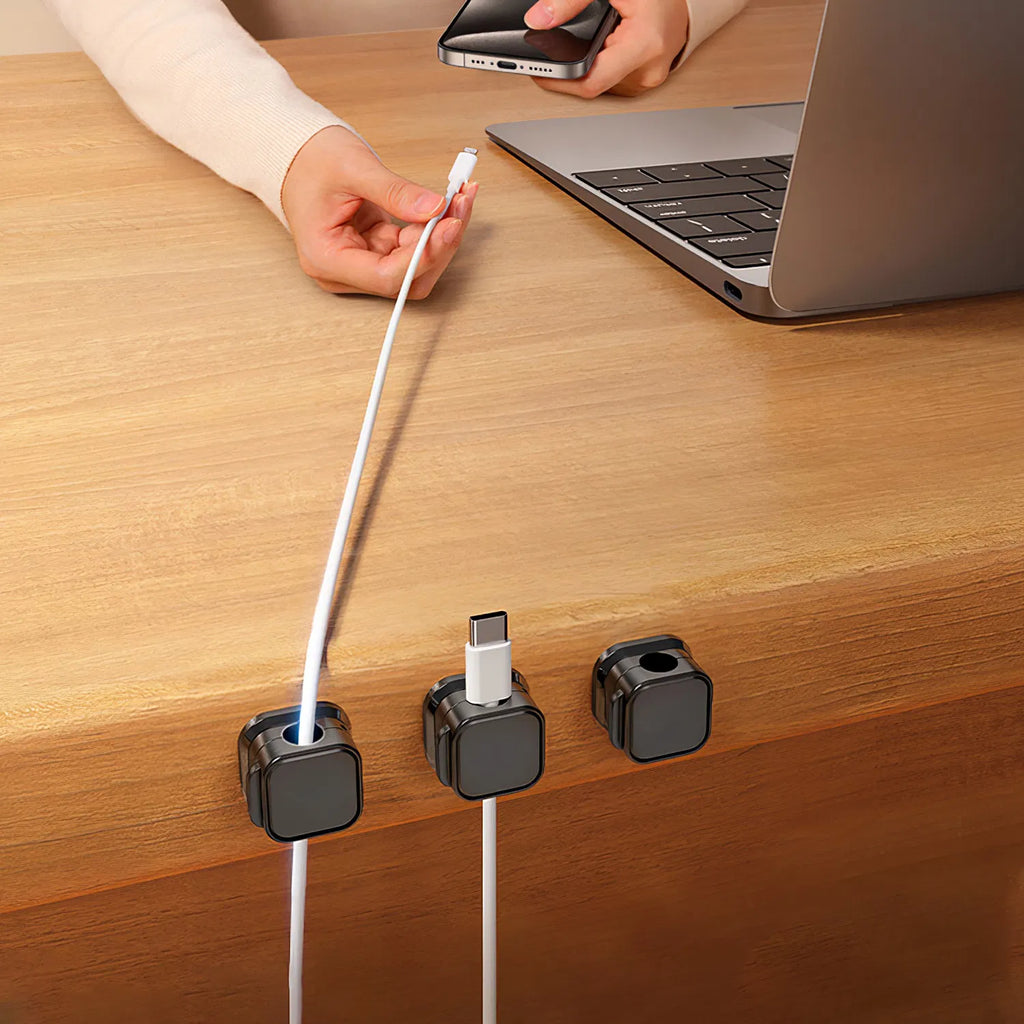 6 Pack Magnetic Cable Clips Magnetic Cord Organizer Adhesive Wire Holder For