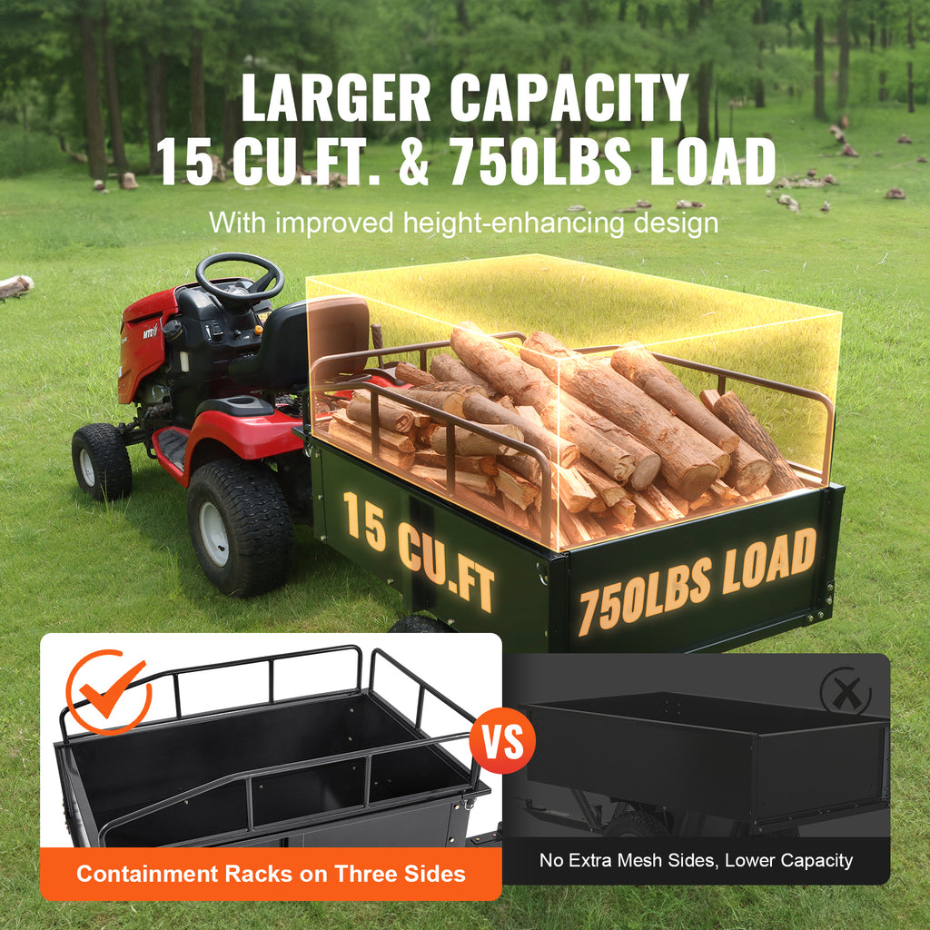 750-lb heavy-duty steel dump cart product view 5