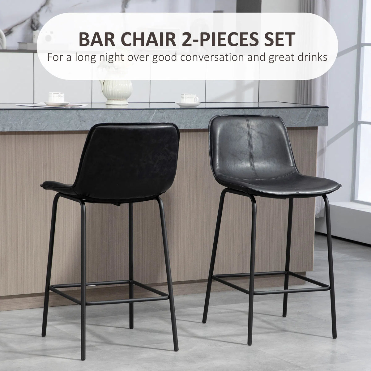 Bar Stools Set of 2 Upholstered Counter Height Bar Chairs Kitchen Stools with