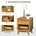 Bedside Table for Bedroom Nightstand with Drawer and Shelf Modern Side End