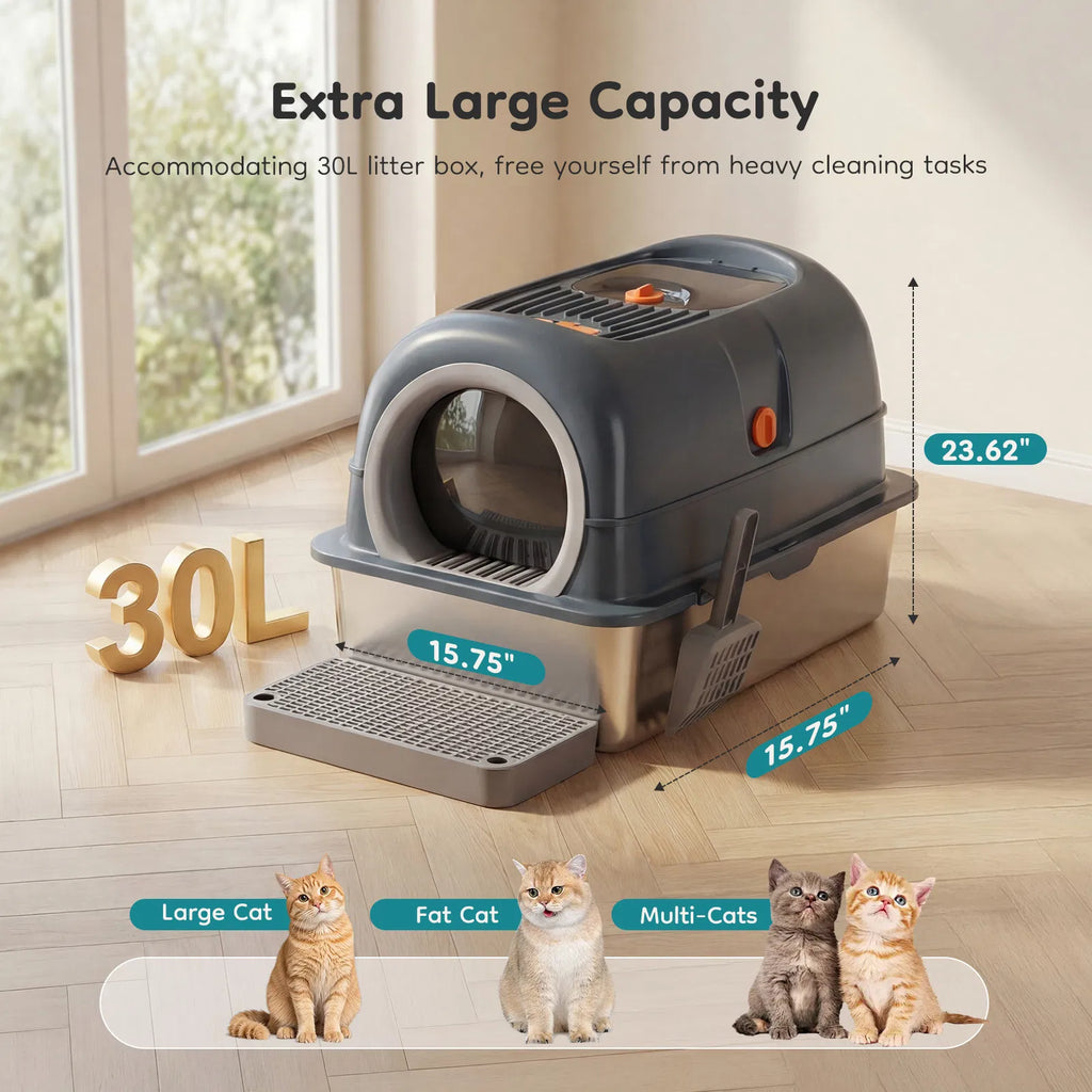 Double entry convertible lid cat litter box - Image 4
