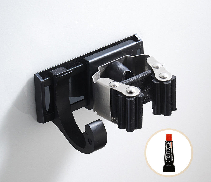 black wall mount mop clip detail and structure