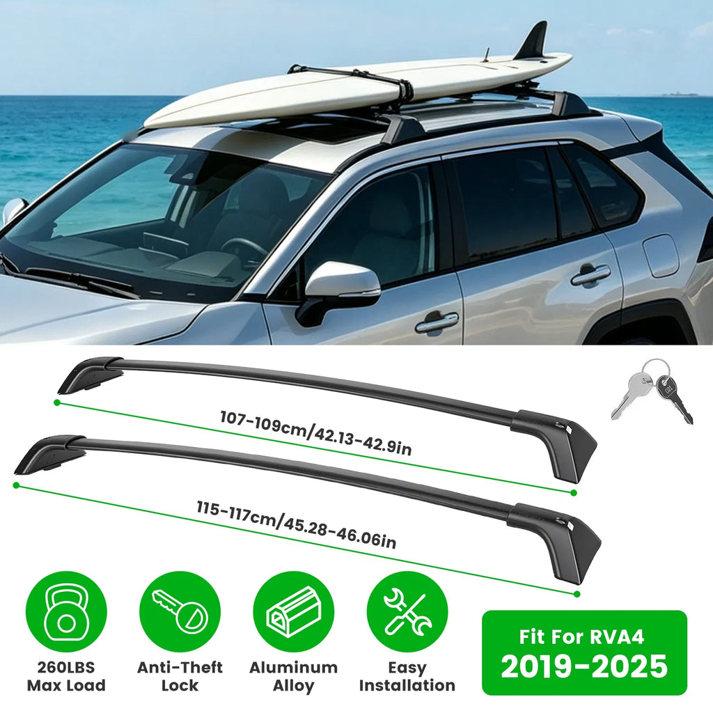 Roof Rack Cross Bars Fit for Toyota RAV4 2019 2025 Aluminum Roof Rails Cargo - Image 3