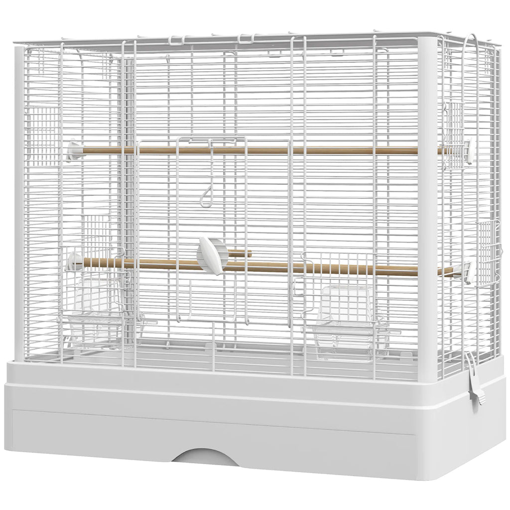 22" Bird Cage for Budgie Finches Canaries Love Birds with Wooden Stands - Image 4