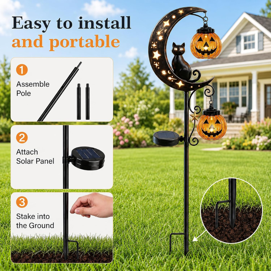 Pumpkin Moon Garden Stake Light Halloween Lights Decorations - Image 5