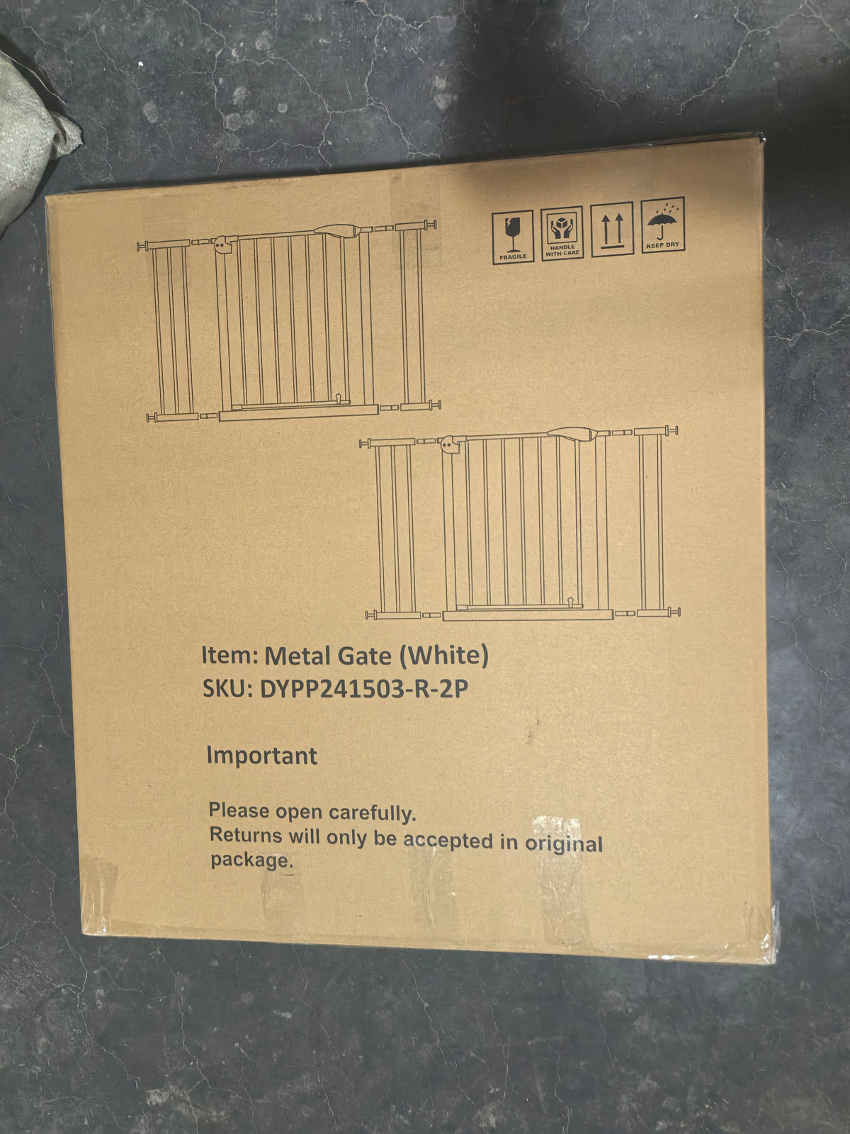 2 Pack 29.5 44.1" Wide Baby Gate for Stairs Dog Gate Indoor for Doorways No