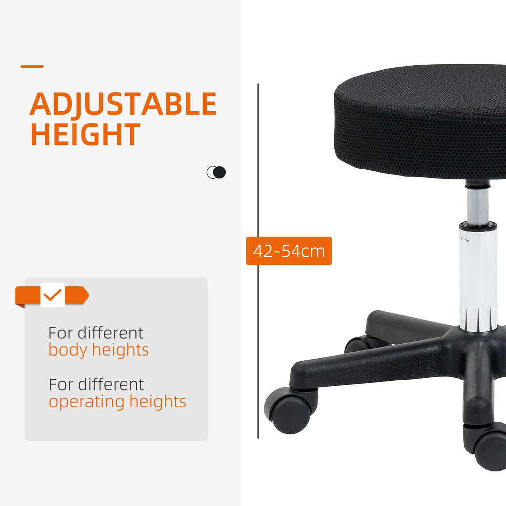 Salon Spa Stool Adjustable Height Rolling Chair Multi Color Comfort Double Nets - Image 5
