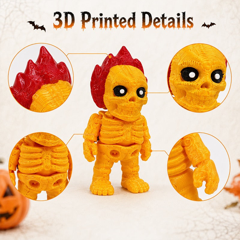 10pcs 3D Printed Halloween Mini Skeleton Figurines Set Assorted Desk Decor - Image 2
